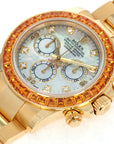 Rolex - Rolex Yellow Gold Daytona Ref. 116578 with MOP Dial and Orange Sapphires - The Keystone Watches