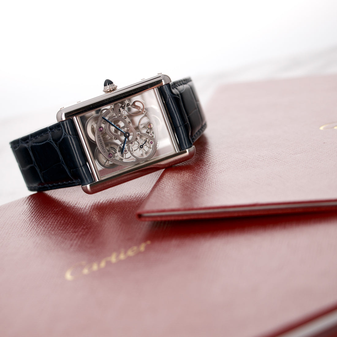 Cartier White Gold Tank Louis Skeleton Watch Ref. W5310012