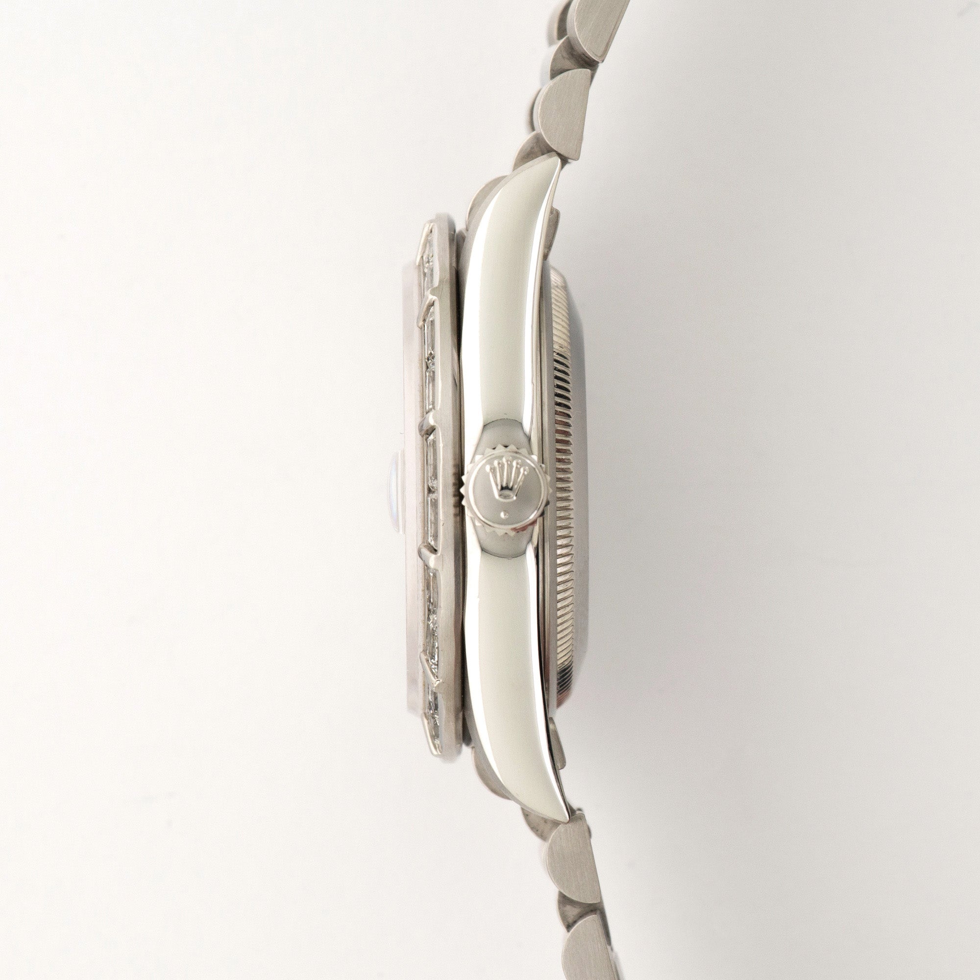 Rolex Platinum Day-Date Baguette Diamond Watch Ref. 18366