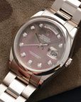 Rolex White Gold Day-Date Mother of Pearl Diamond Watch Ref. 118209