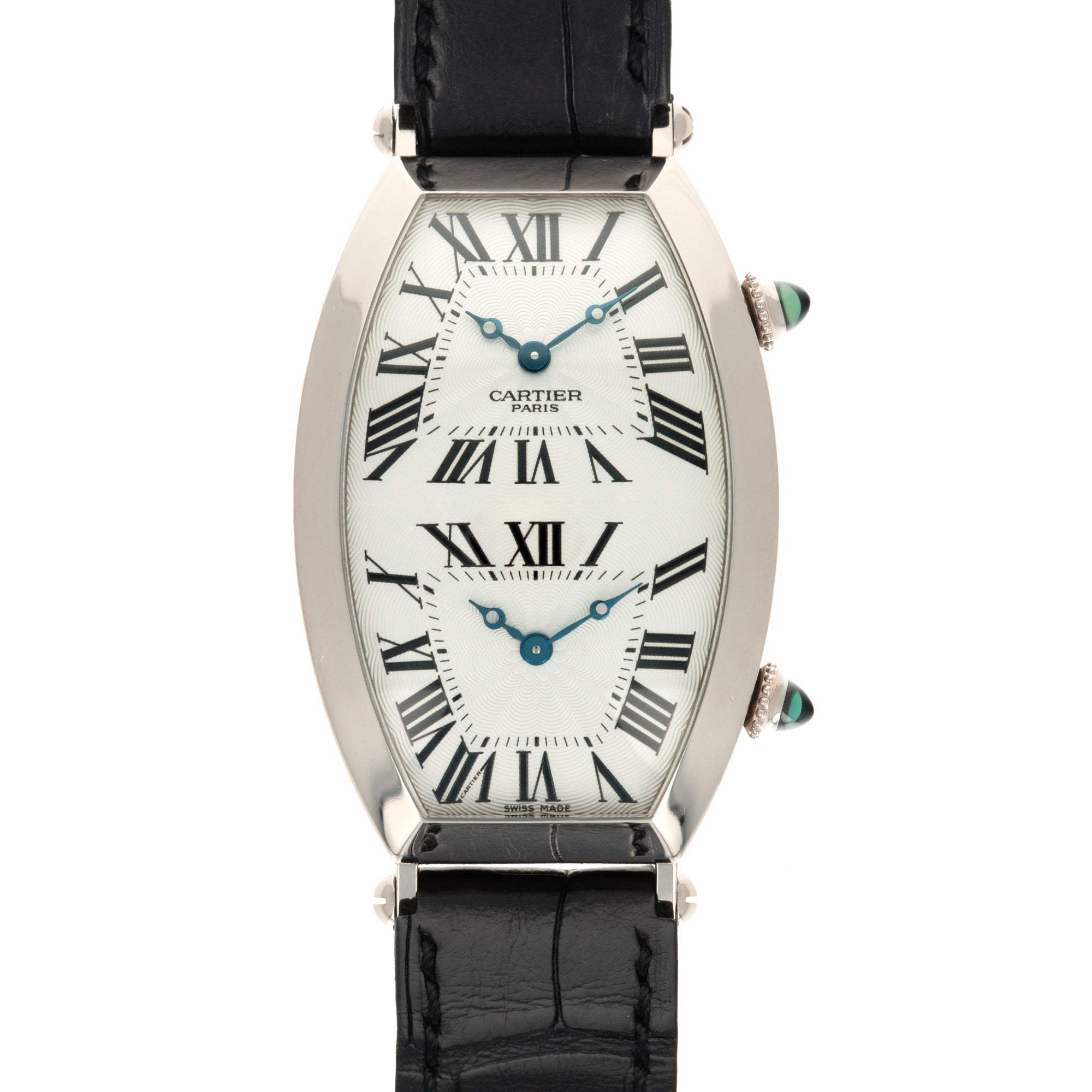 Cartier White Gold Tonneau Dual Time Ref. 2806