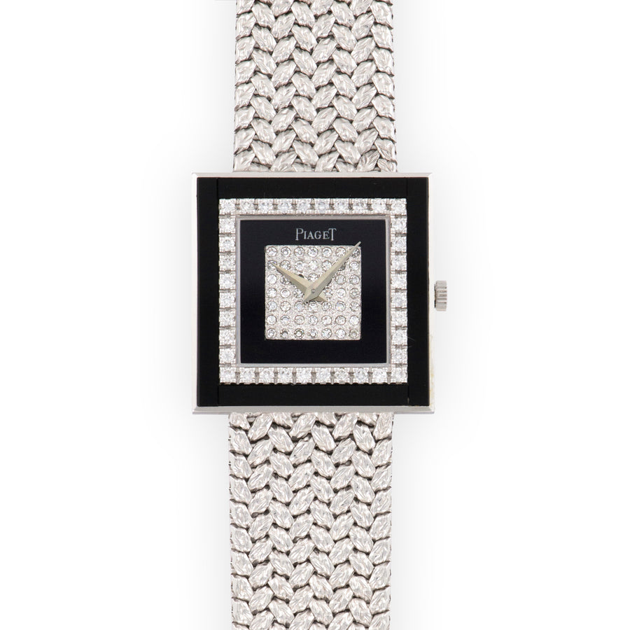 Piaget White Gold Diamond & Onyx Watch