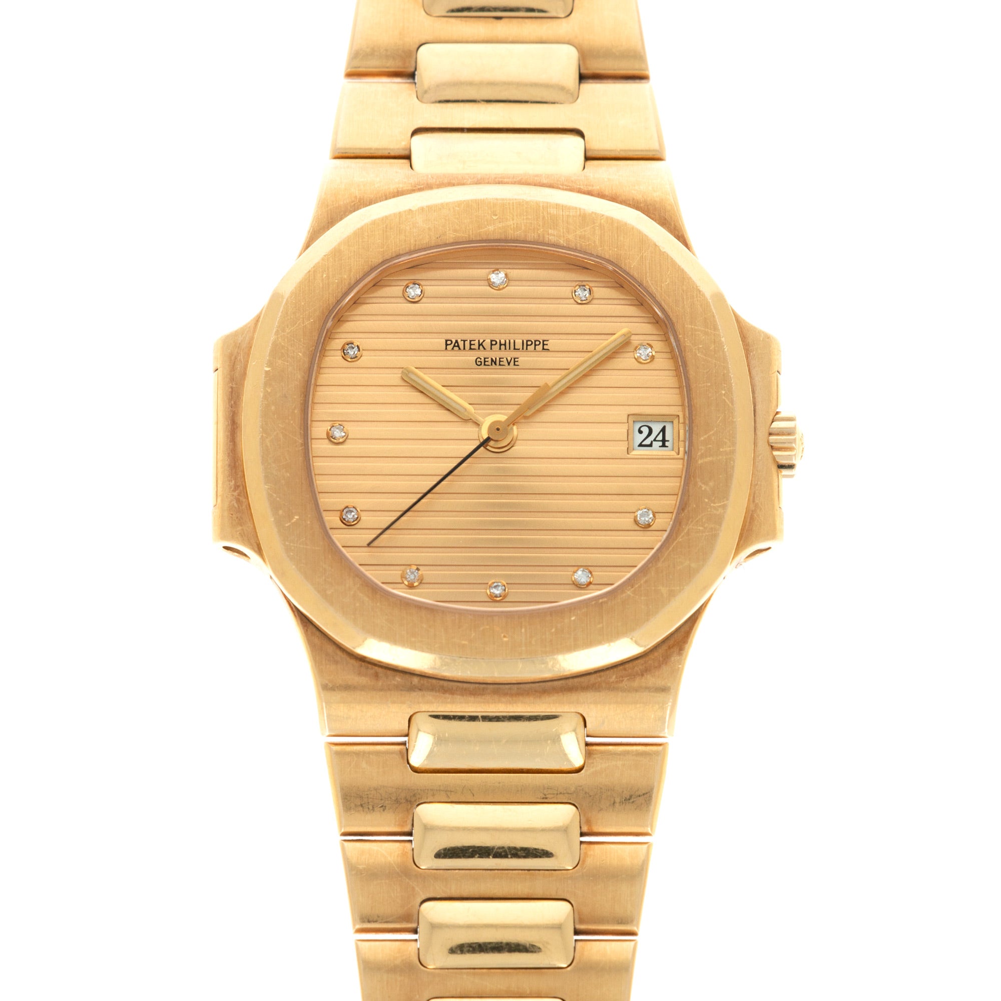 Patek Philippe - Patek Philippe Nautilus Yellow Gold diamond dial ref. 3800/1 - The Keystone Watches