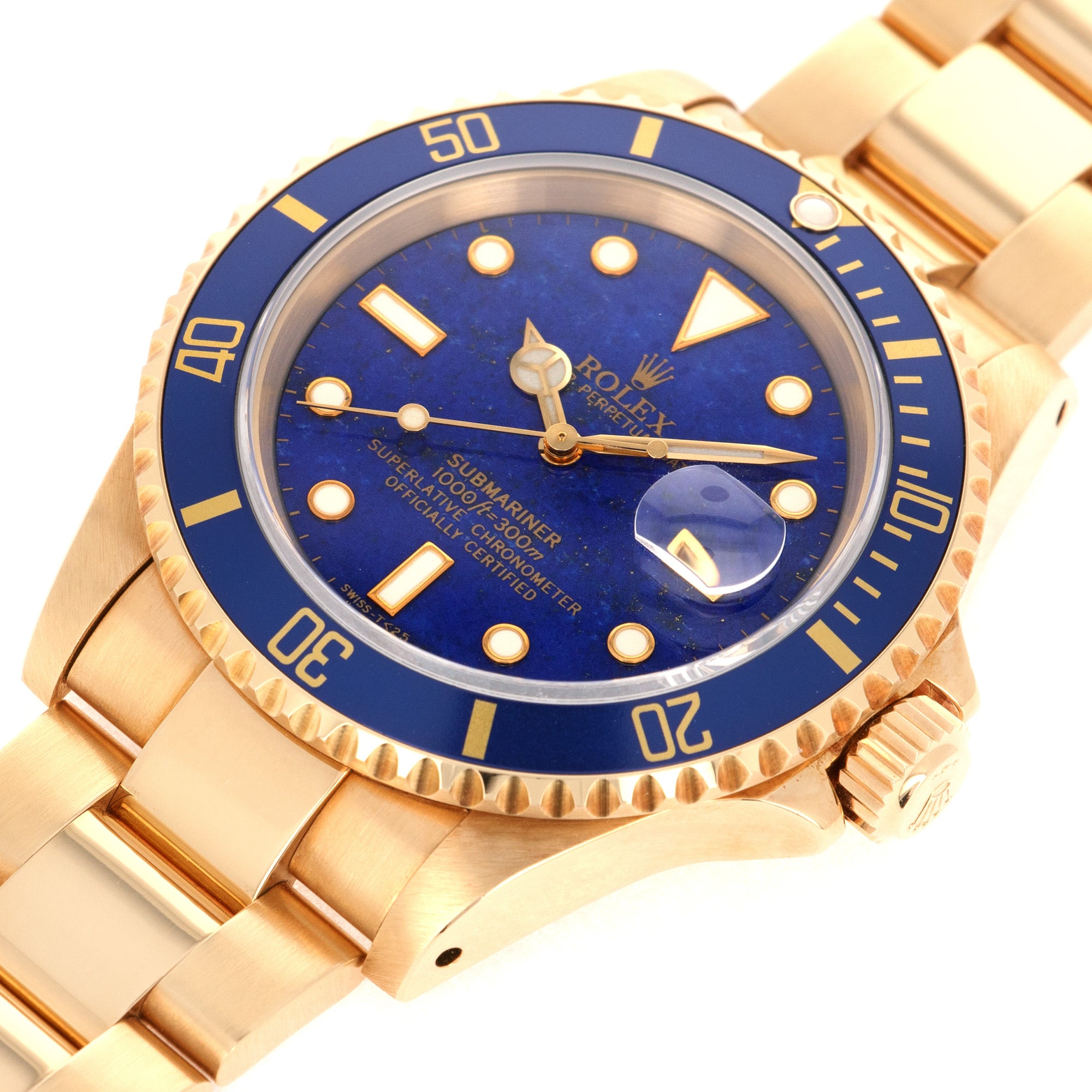 Rolex - Rolex Yellow Gold Submariner Lapis Lazuli Watch Ref. 16618 - The Keystone Watches