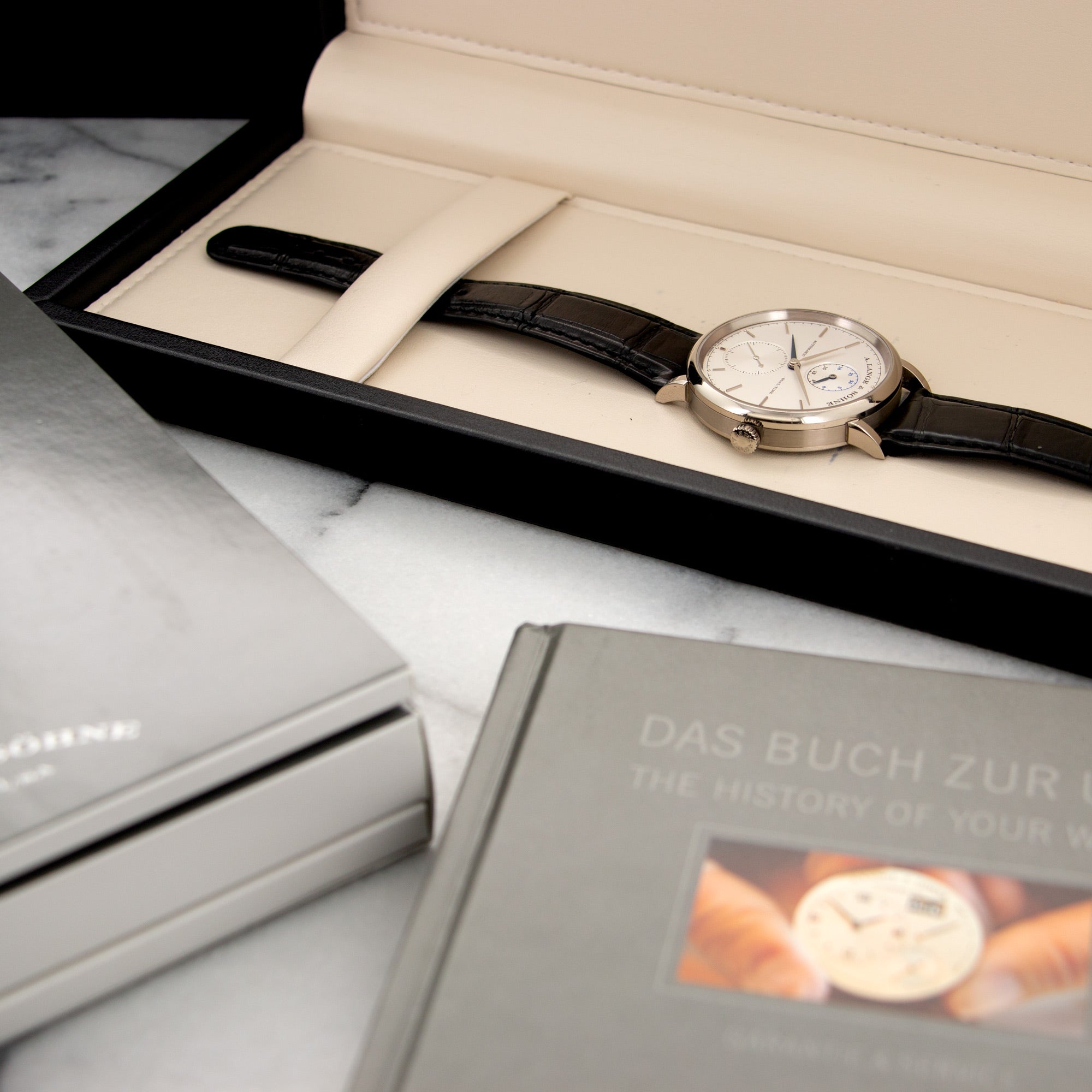 A. Lange &amp; Sohne White Gold Saxonia Dual Time Watch Ref. 385.026