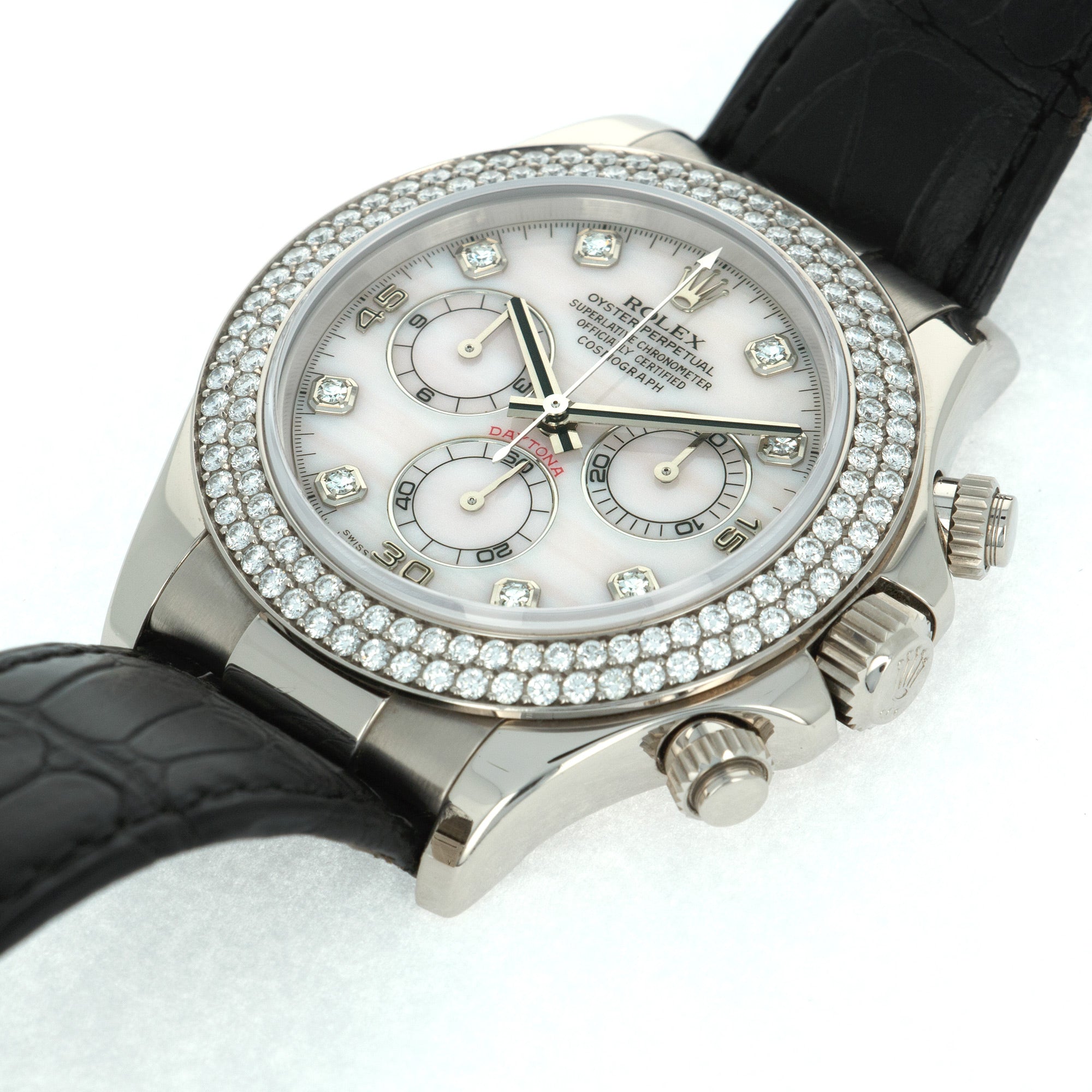 Rolex - Rolex Daytona White Gold with diamond bezel and Mother of pearl diamond dial Ref. 116589 - The Keystone Watches