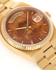 Rolex Yellow Gold Day-Date Oysterquartz Ref. 19018 with Wood Dial