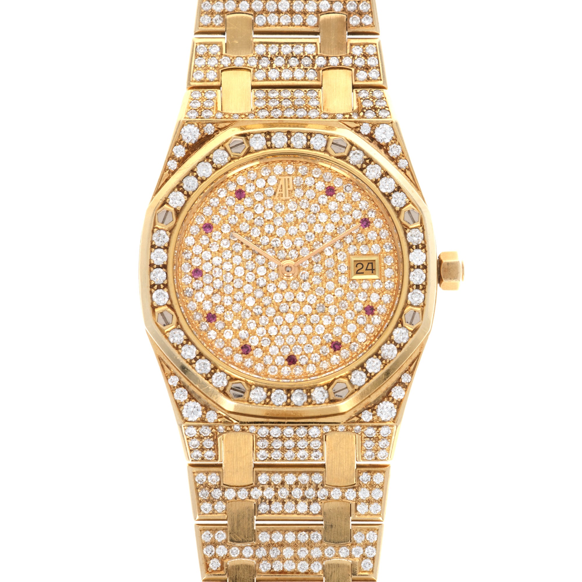 Audemars Piguet - Audemars Piguet Yellow Gold Royal Oak Diamond Watch - The Keystone Watches