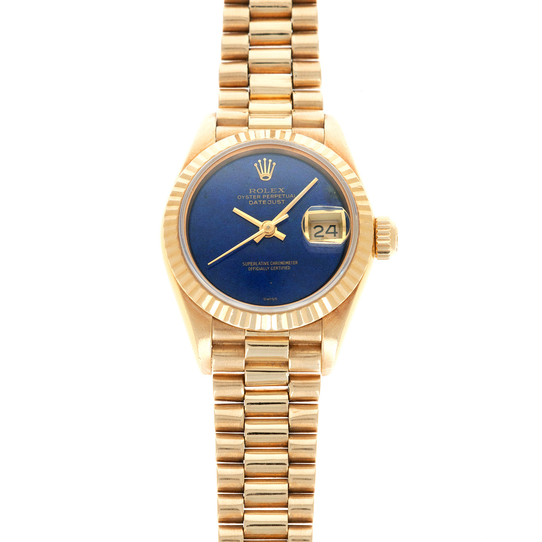 Rolex Yellow Gold Datejust Lapis Dial Watch Ref. 69178