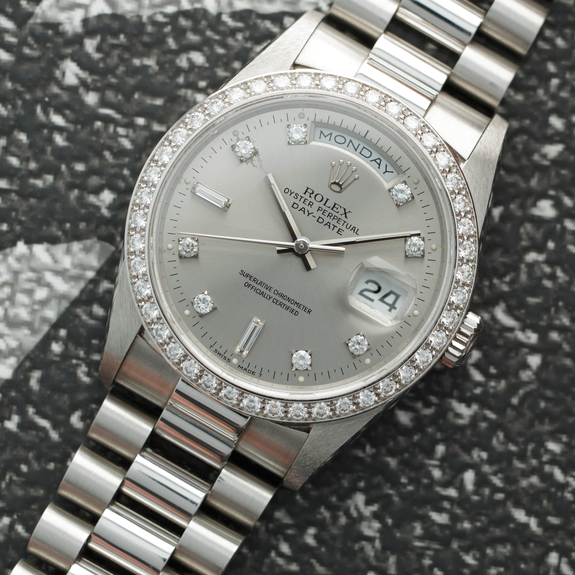 Rolex Platinum Day-Date Ref. 18346 with Diamond Bezel and Dial