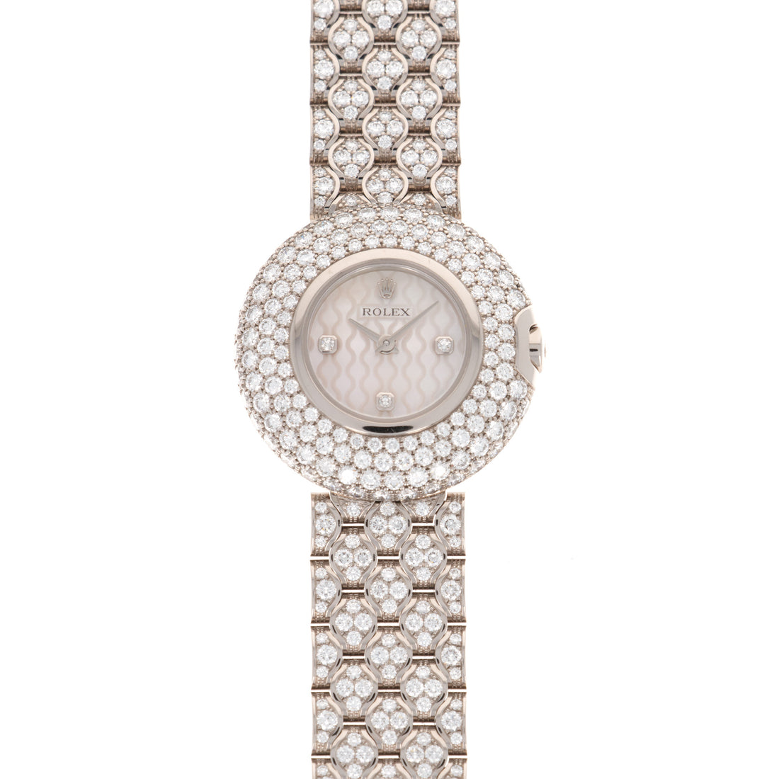 Rolex White Gold Orchid Diamond Bracelet Watch
