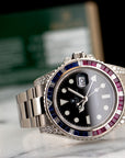 Rolex - Rolex White Gold GMT-Master II Sapphire Ruby Diamond Watch Ref. 116759 - The Keystone Watches