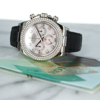 Rolex Daytona White Gold with diamond bezel and Mother of pearl diamond dial Ref. 116589