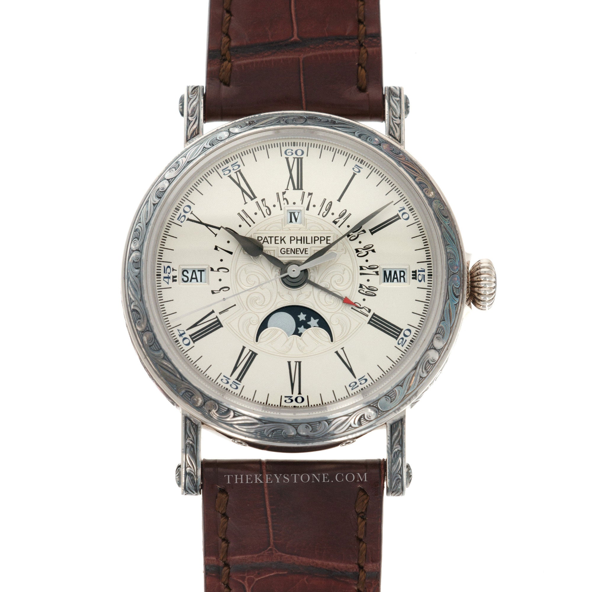 Patek Philippe - Patek Philippe White Gold Perpetual Hand-Engraved Watch Ref. 5160 - The Keystone Watches