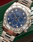 Rolex - Rolex White Gold Cosmograph Daytona Sodalite Diamond Watch Ref. 116509 - The Keystone Watches