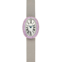 Cartier White Gold Baignoire Pink Sapphire Watch