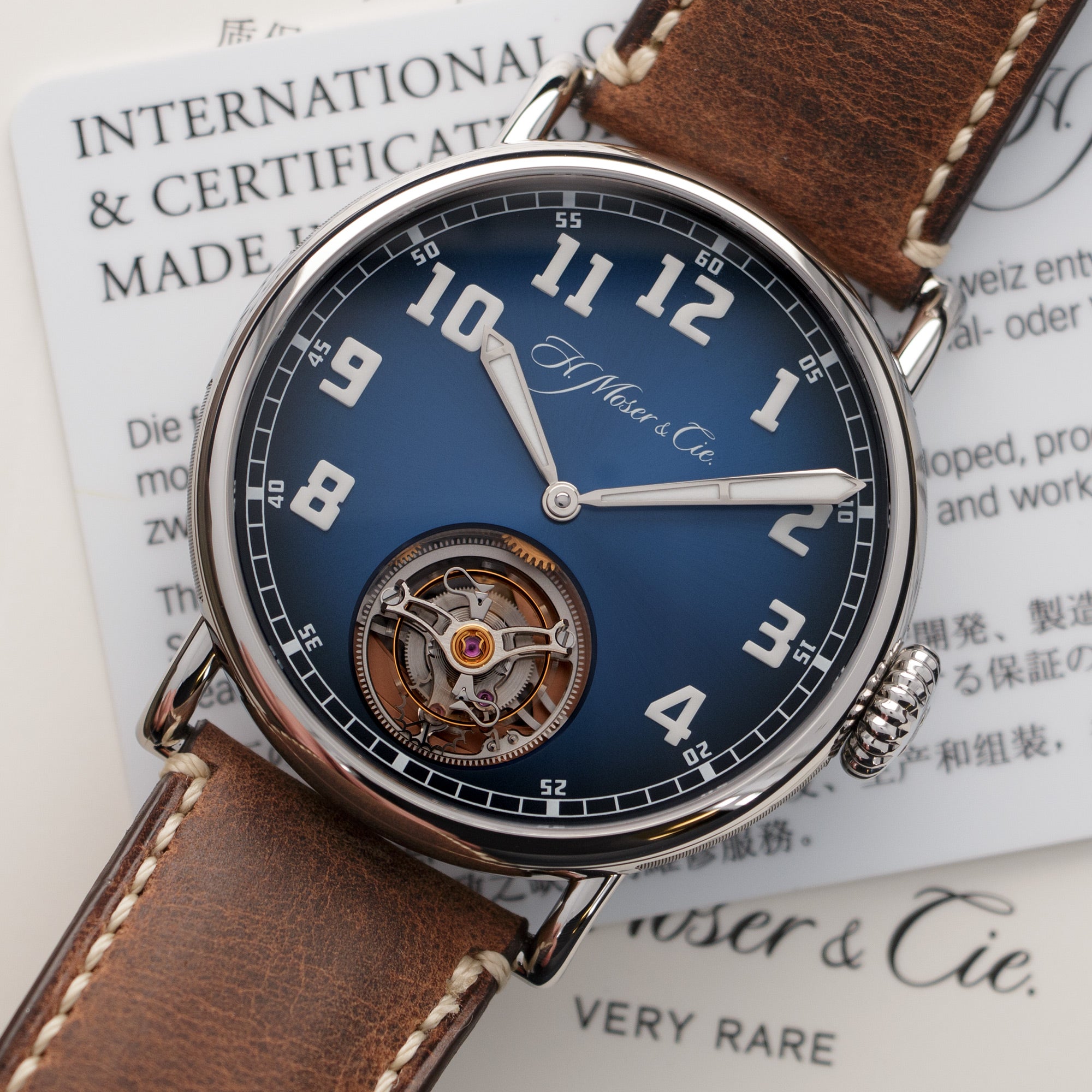 H. Moser & Cie - H. Moser & Cie Heritage Tourbillon Funky Blue Watch - The Keystone Watches