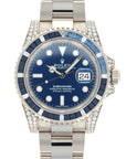 Rolex - Rolex White Gold Submariner Diamond Sapphire Watch Ref. 116659 - The Keystone Watches