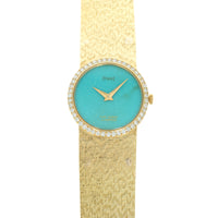 Piaget Yellow Gold Turquoise Diamond Watch, Retailed by Van Cleef & Arpels