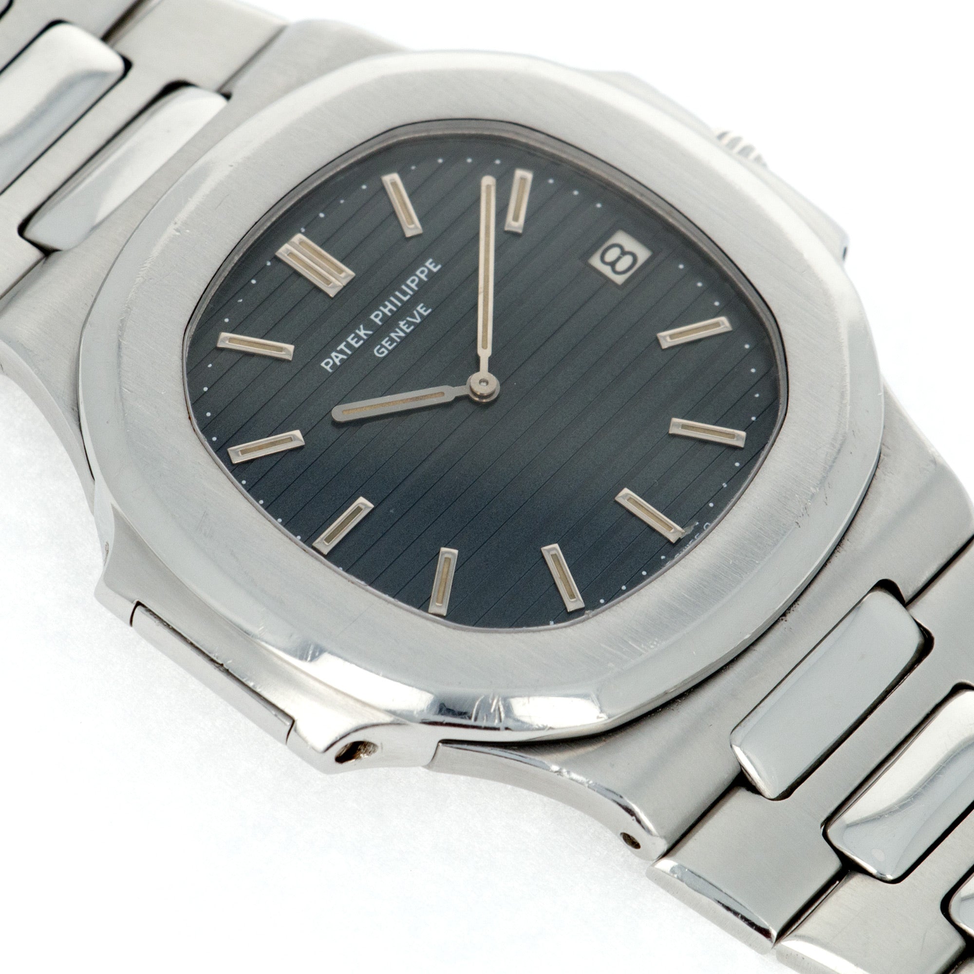 Patek Philippe Nautilus 3700/1A Steel  Fantastic Condition, Clean Original Dial with Original Lume Well Preserved Unisex Steel Black 40 mm Automatic 1970s Steel Handmade Travel Pouch 