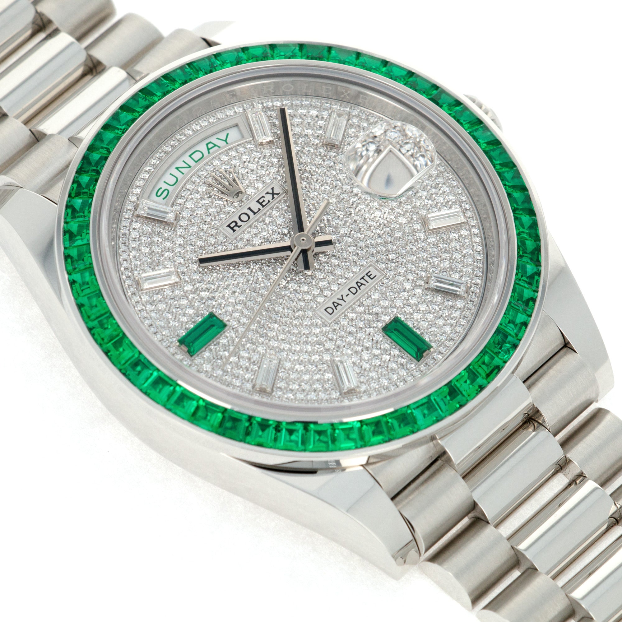 Rolex - Rolex Platinum Day-Date Ref. 228396 with Diamond & Emeralds - The Keystone Watches