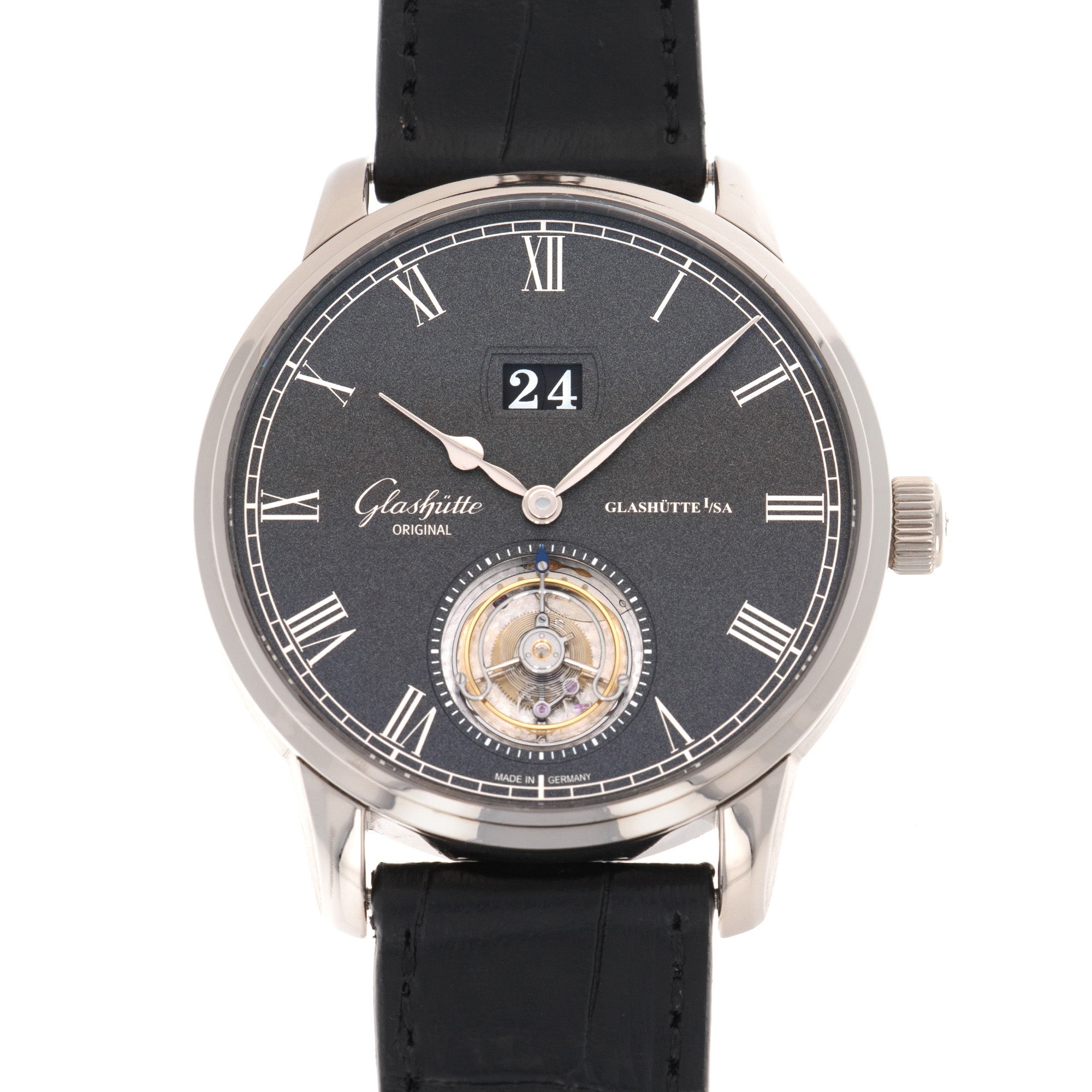 Glashutte - Glashutte White Gold Senator Tourbillon Watch - The Keystone Watches