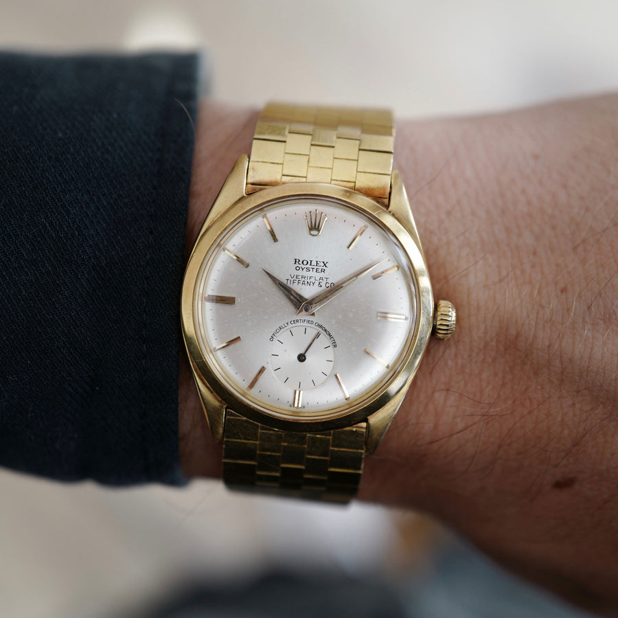 Rolex Yellow Gold Veriflat Watch Ref. 6512, Retailed by Tiffany & Co.