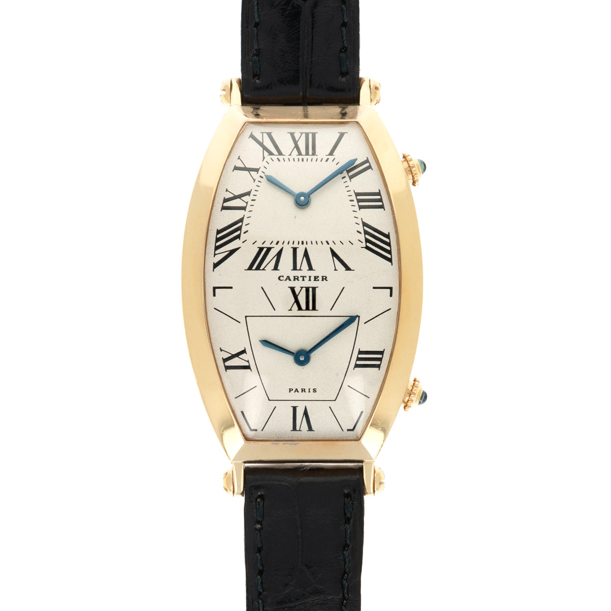 Cartier - Cartier Yellow Gold Tonneau Dual Time Watch - The Keystone Watches
