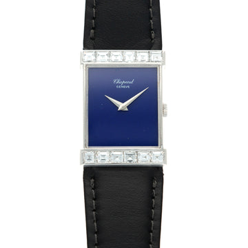 Chopard White Gold Watch with Lapis Dial with Emerald Diamonds