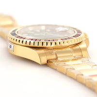 Rolex Yellow Gold GMT-Master II Sapphire Ruby Watch Ref. 116748 in Unworn Condition