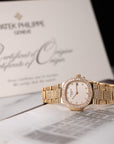 Patek Philippe - Patek Philippe Yellow Gold Nautilus Diamond Watch with Original Box and Papers - The Keystone Watches