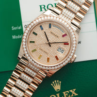 Rolex Rose Gold Day-Date Rainbow Watch Ref. 128345