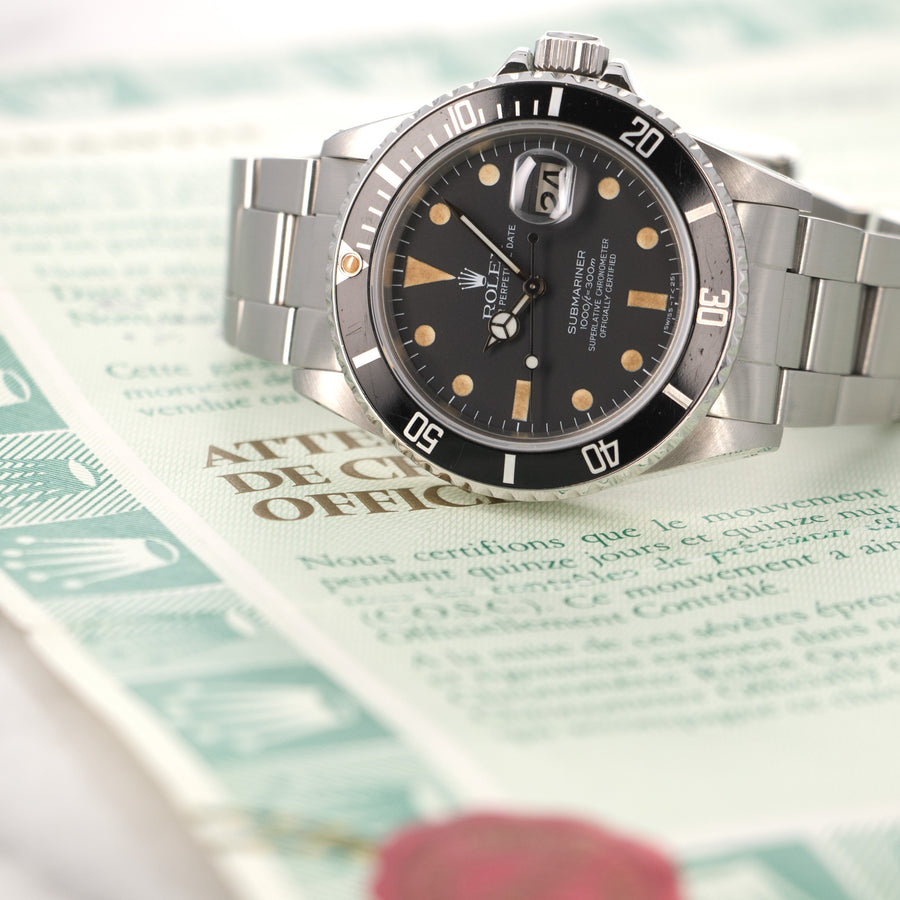 Rolex Submariner Watch Ref. 16800, with Original Warranty Paper