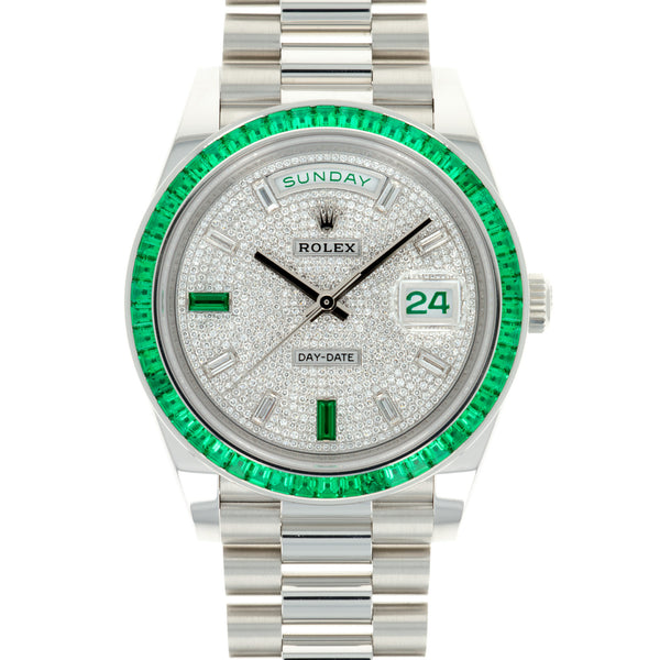 英国製   【covered vegetable】 Rolex Day-Date 36 watch: platinum - m128396tbr-0009