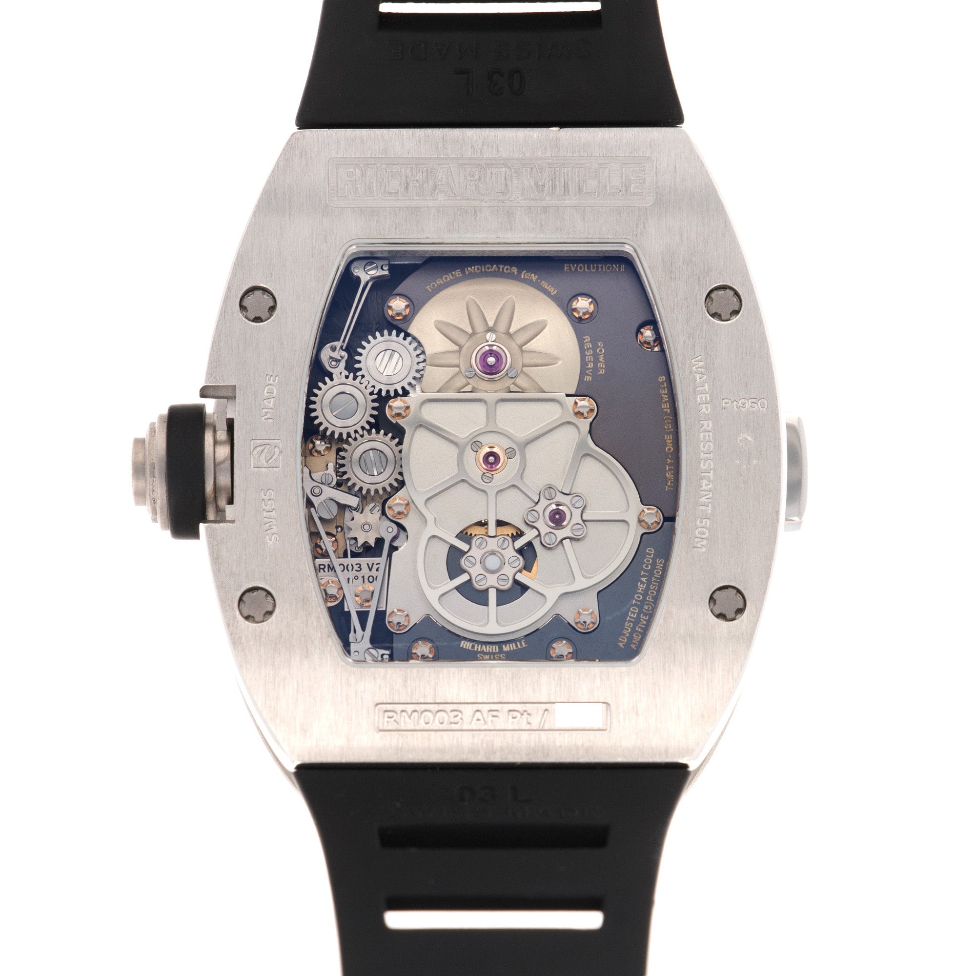 Richard Mille - Richard Mille Platinum GMT Tourbillon Watch Ref. RM003 - The Keystone Watches