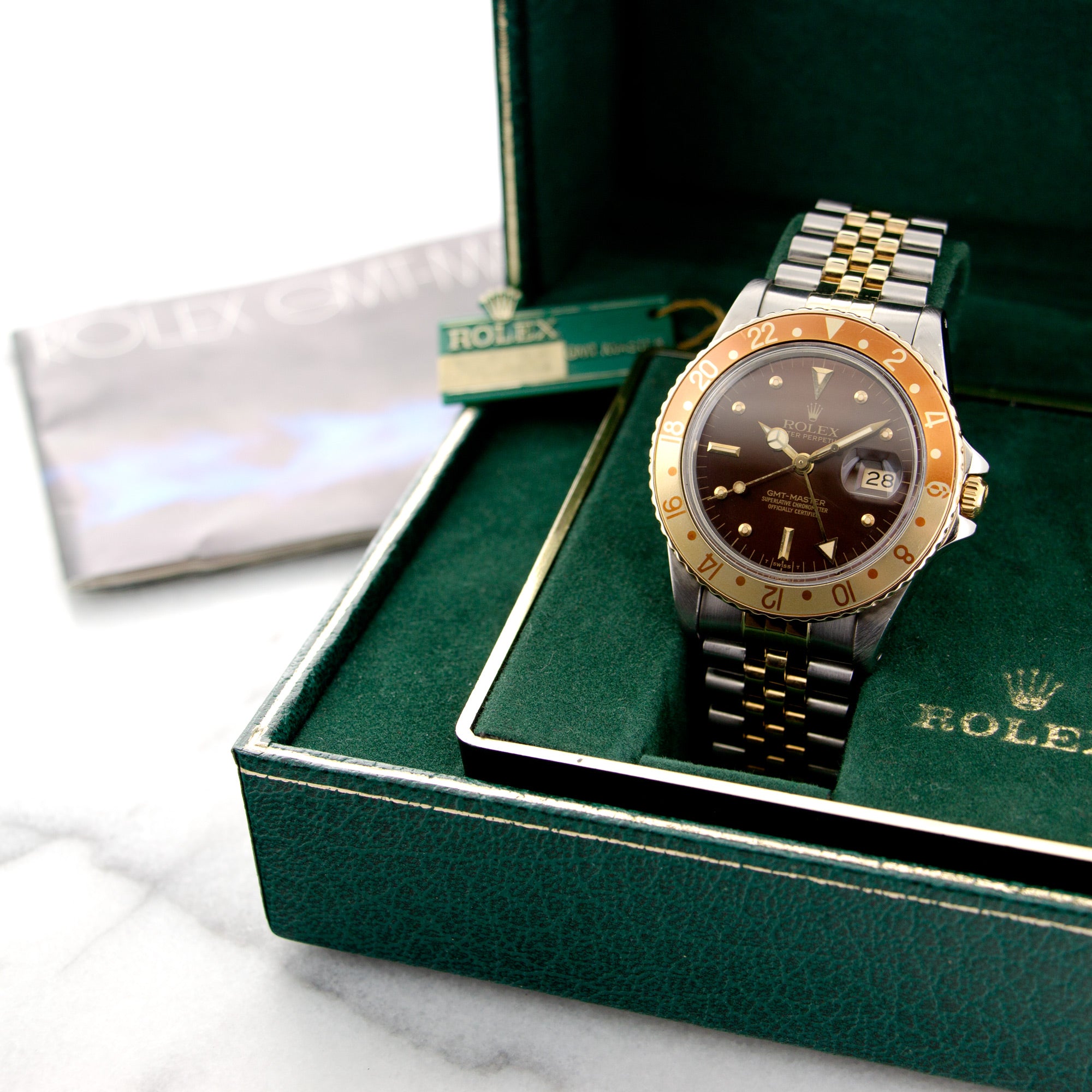 Rolex - Rolex Two-Tone GMT-Master Root Beer Watch, With Original Box, Hangtag and Manual - The Keystone Watches