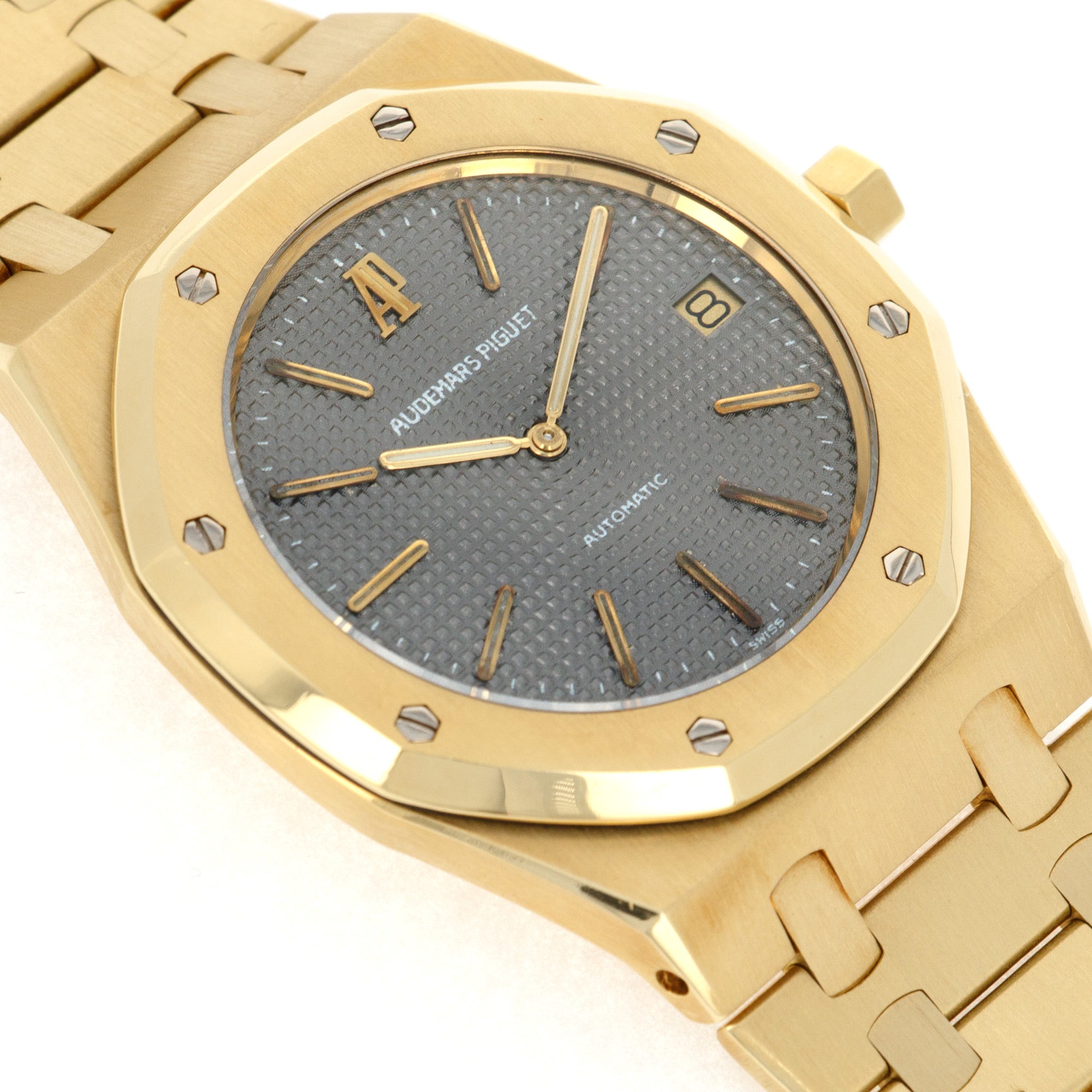 Audemars Piguet Royal Oak 5402BA 18k YG  Excellent Overall Condition, No Notable Signs of Wear Unisex 18k YG Grey 39 mm Automatic Yellow Gold (7.5) Handmade Travel Pouch 