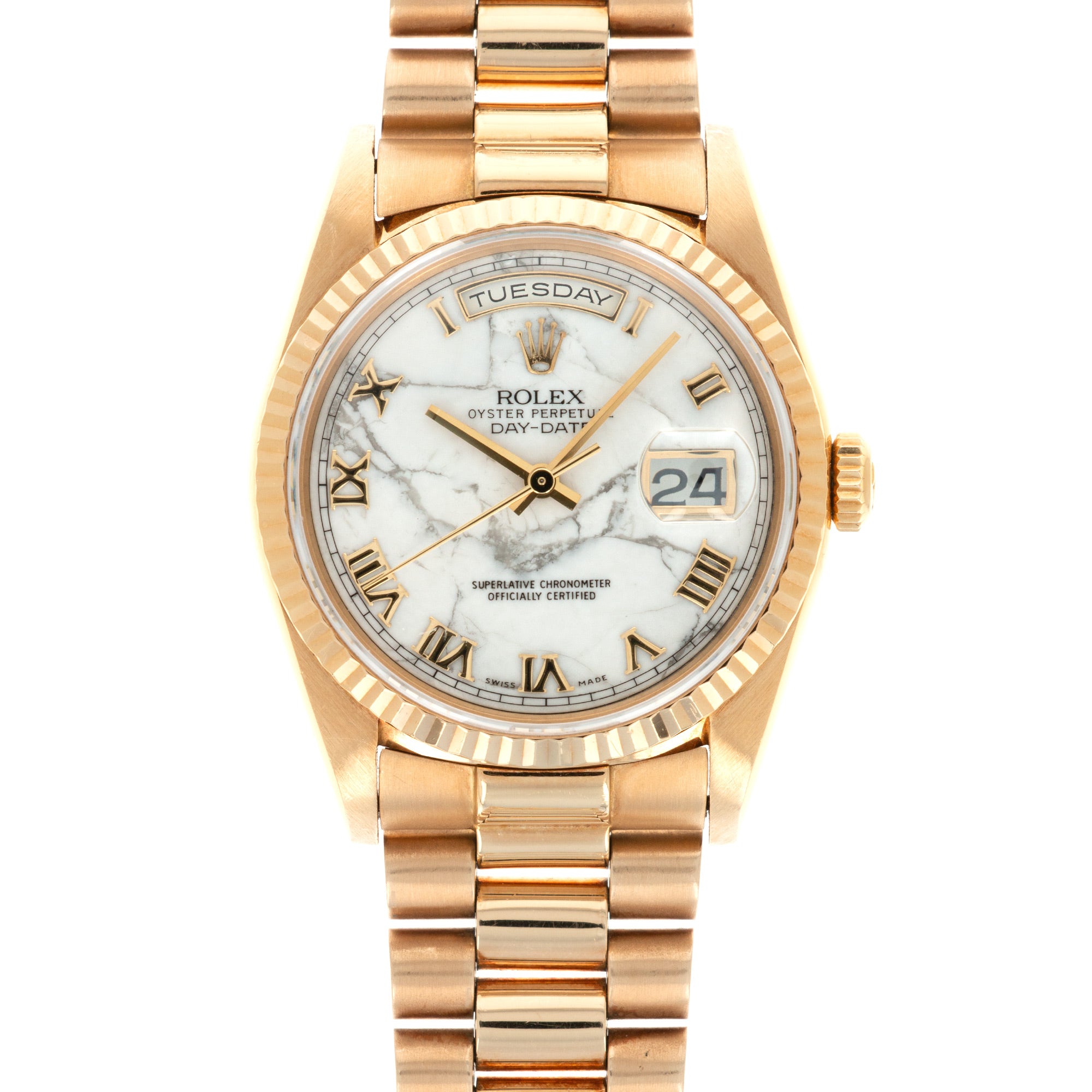 Rolex - Rolex Yellow Gold Day-Date Howlite Watch Ref. 18238 - The Keystone Watches