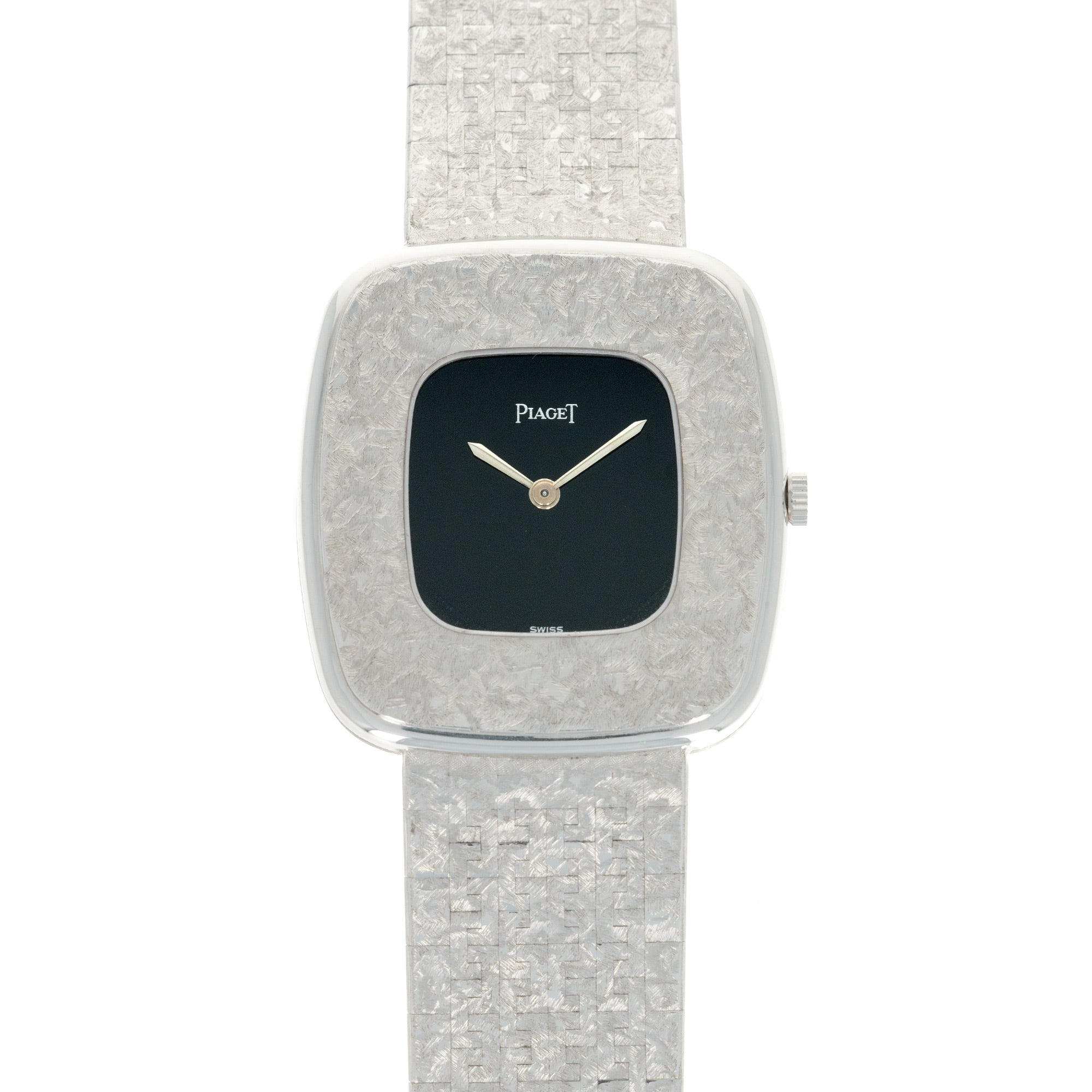 Piaget - Piaget White Gold Onyx Bracelet Watch - The Keystone Watches