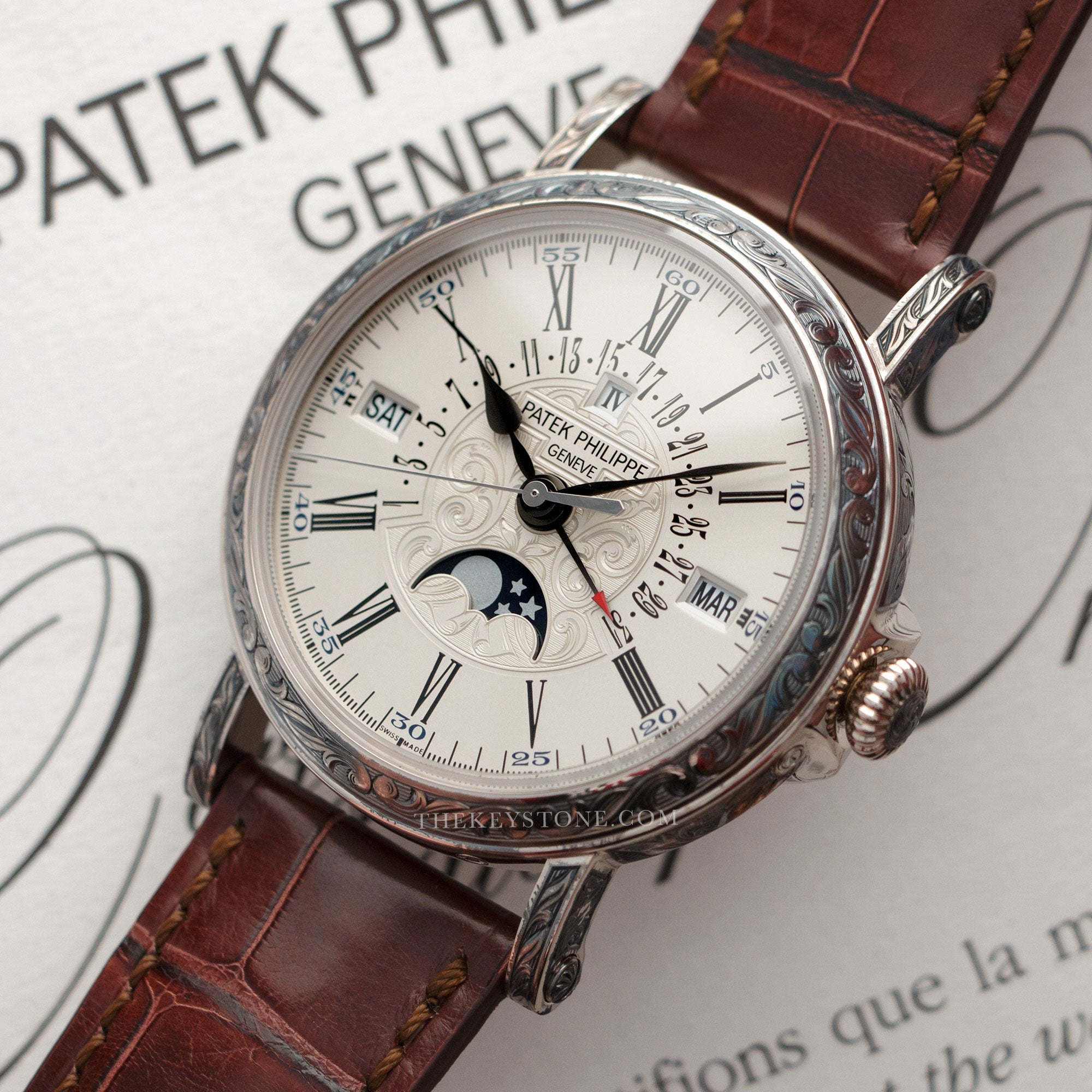 Patek Philippe - Patek Philippe White Gold Perpetual Hand-Engraved Watch Ref. 5160 - The Keystone Watches