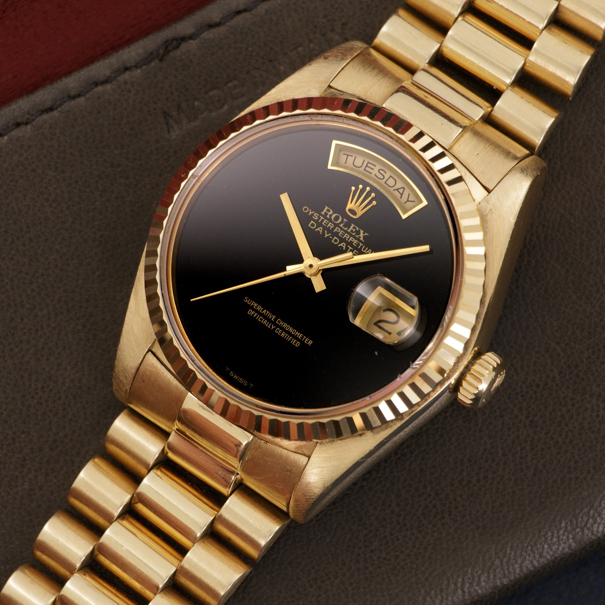 Rolex - Rolex Yellow Gold Day-Date Onyx Dial Watch Ref. 18038 - The Keystone Watches