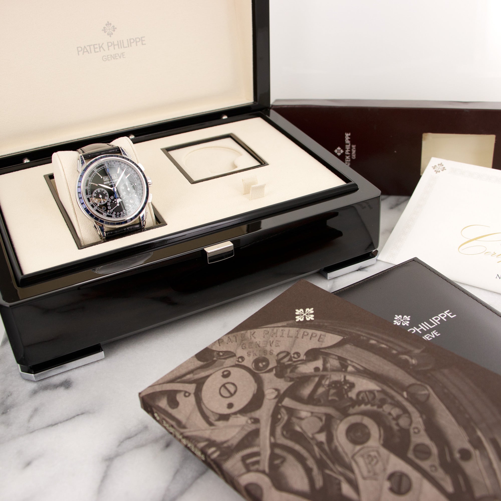 Patek Philippe - Patek Philippe Platinum Perpetual Calendar Chrono Sapphire Watch Ref. 5271 - The Keystone Watches