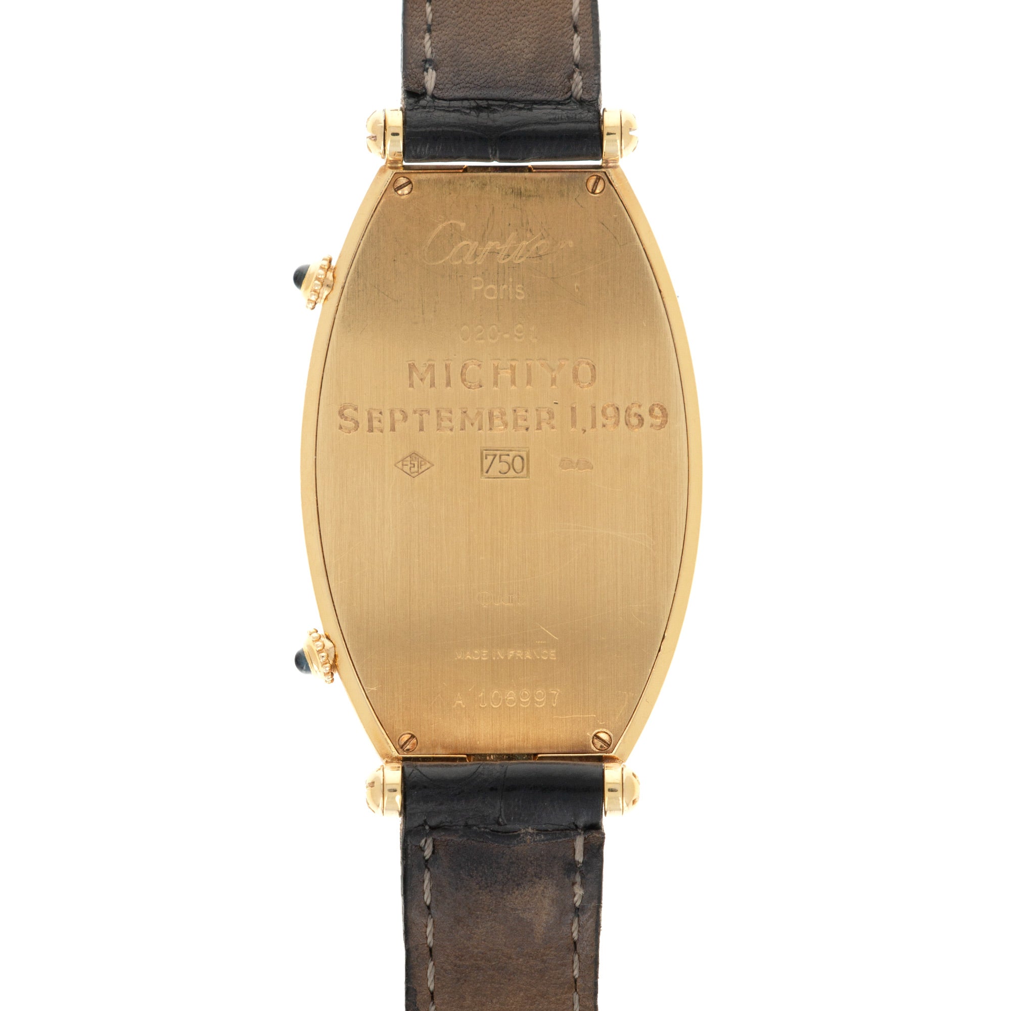 Cartier - Cartier Yellow Gold Tonneau Dual Time Watch - The Keystone Watches