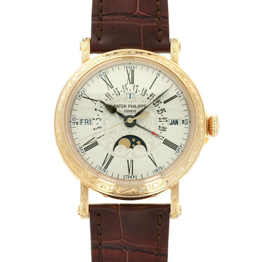 Patek Philippe Yellow Gold Perpetual Hand-Engraved Watch Ref. 5160