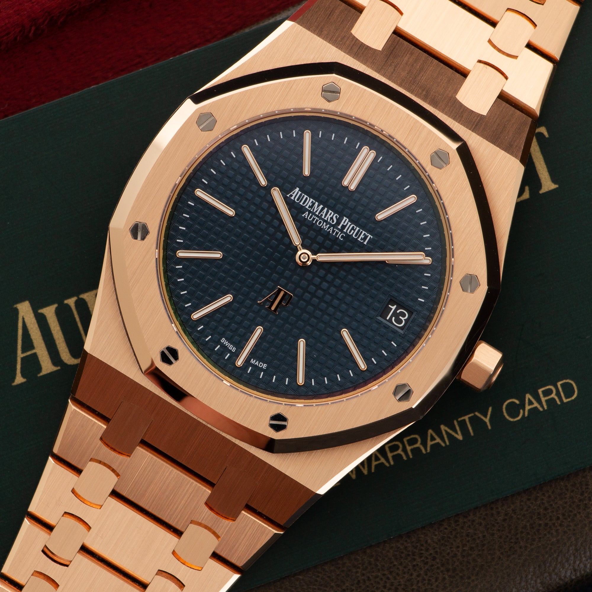Audemars Piguet - Audemars Piguet Rose Gold Royal Oak Automatic Extra-Thin Watch - The Keystone Watches
