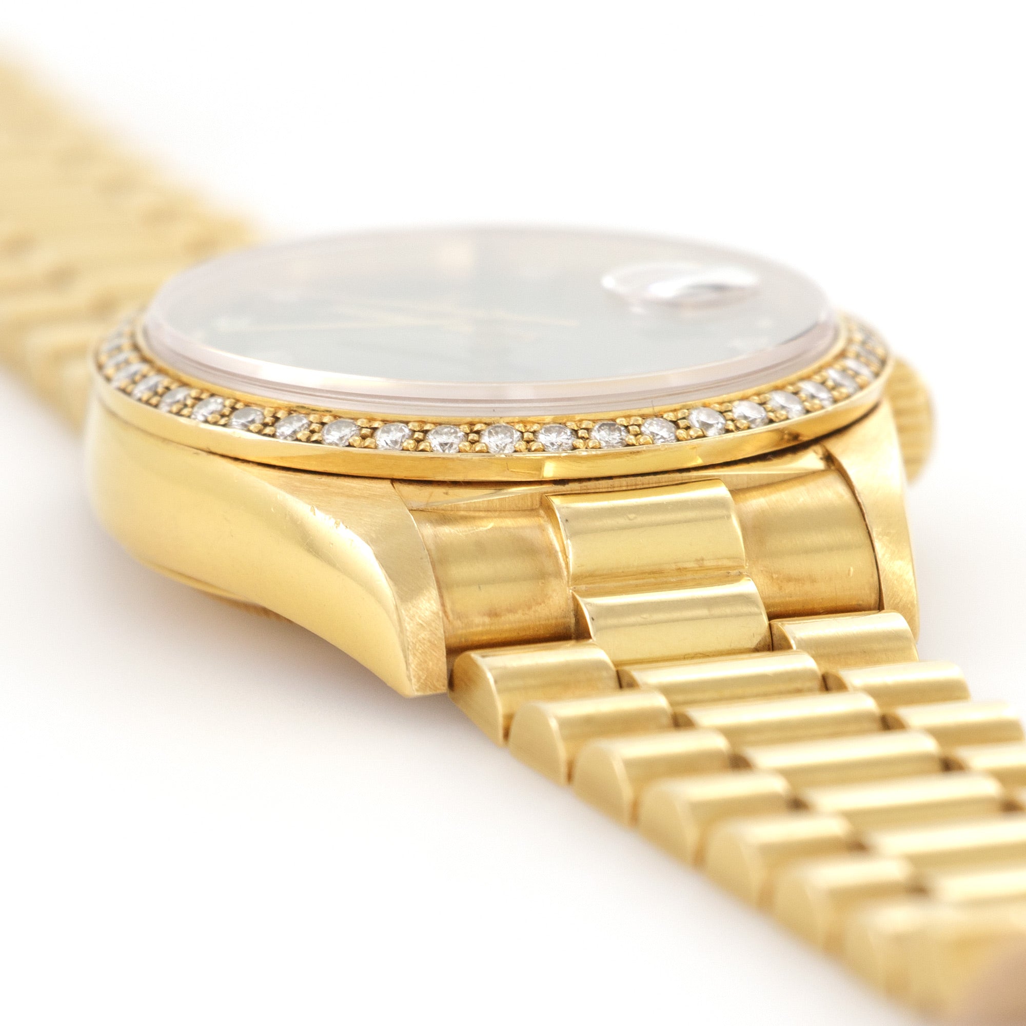 Rolex - Rolex Yellow Gold Day-Date Blue Vignette Diamond Watch Ref. 18048 - The Keystone Watches