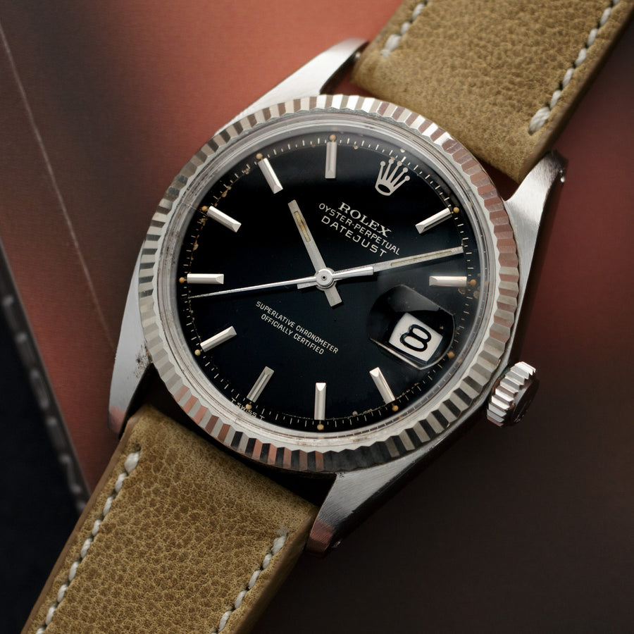 Rolex Datejust Black Gilt Watch Ref. 1601