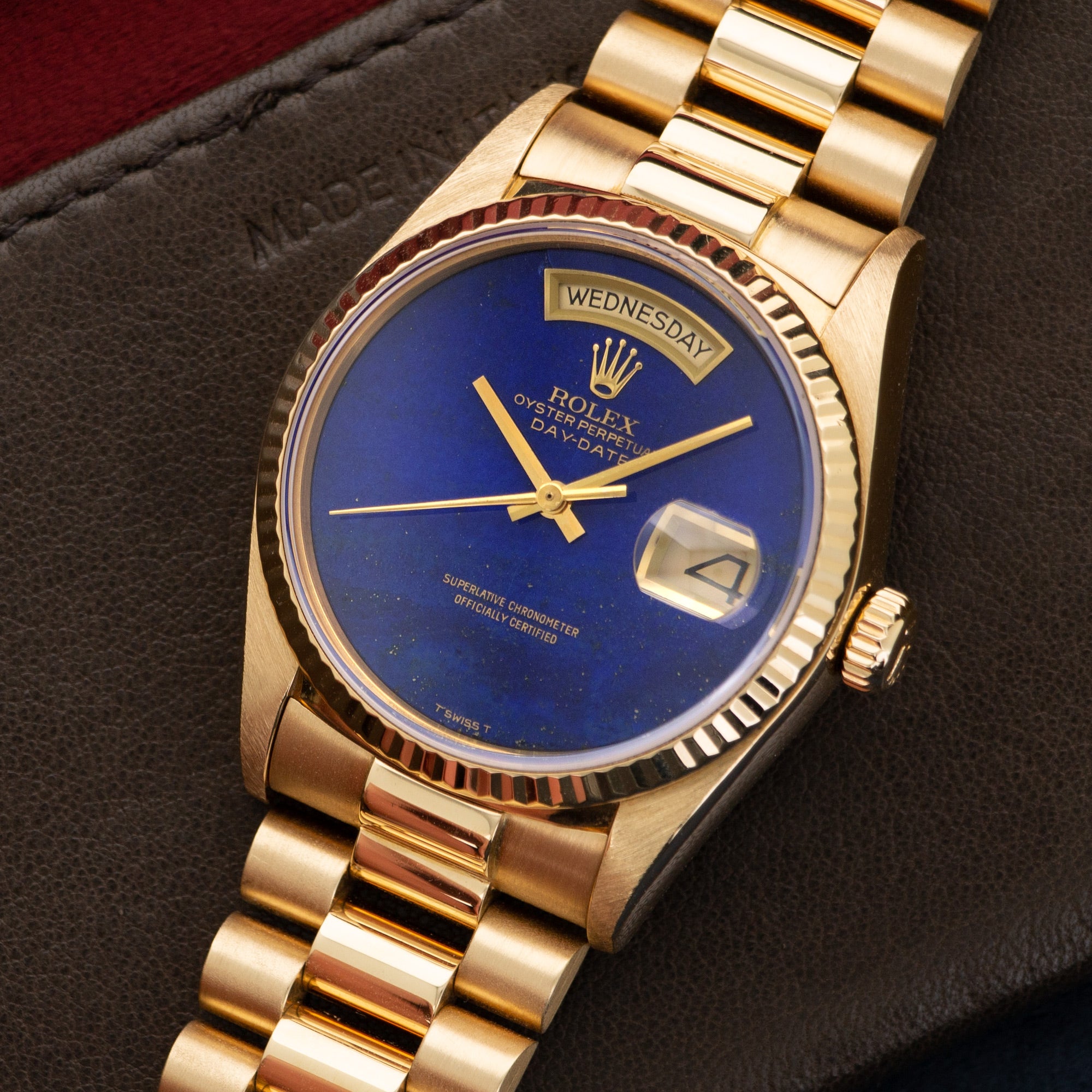 Rolex - Rolex Yellow Gold Day-Date Lapis Lazuli Watch Ref. 18038 - The Keystone Watches