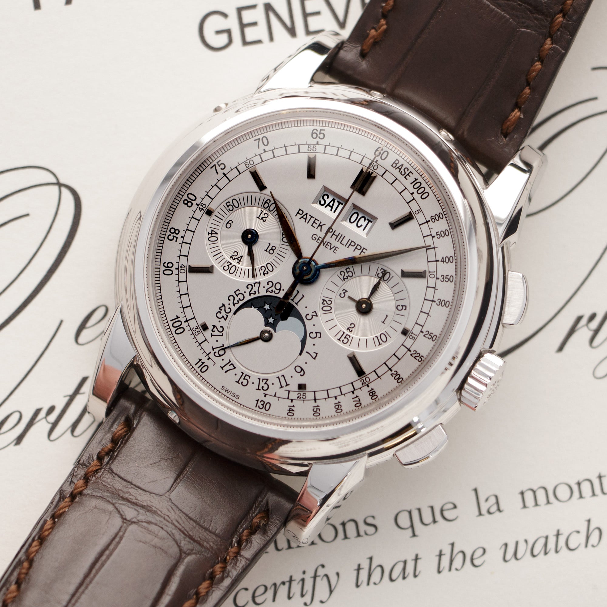 Patek Philippe - Patek Philippe White Gold Perpetual Calendar Chrono Watch Ref. 5970 - The Keystone Watches
