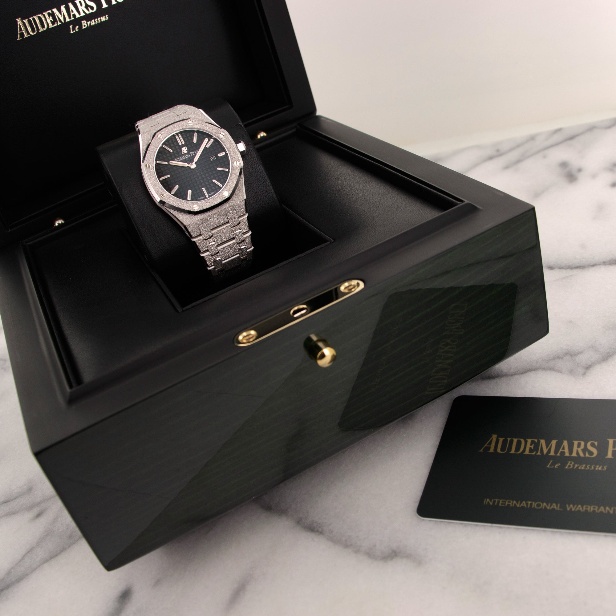 Audemars Piguet - Audemars Piguet White Gold Frosted Royal Oak Watch - The Keystone Watches